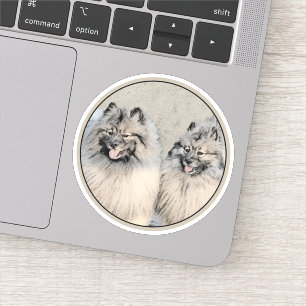 Sticker Peinture Keeshond Brothers - Art Chien original