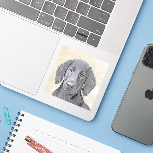 Sticker Peinture Retriever à revêtement plat - Art Chien o