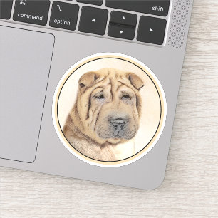 Sticker Peinture Shar Pei - Cute Original Chien Art