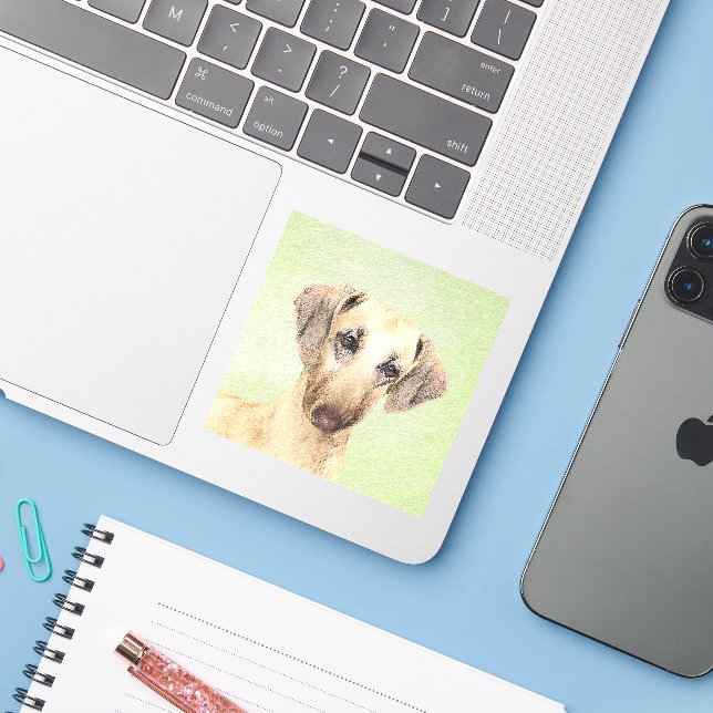 Sticker Peinture Sloughis - Joli art original pour chien (Ordinateur portable avec iPhone)