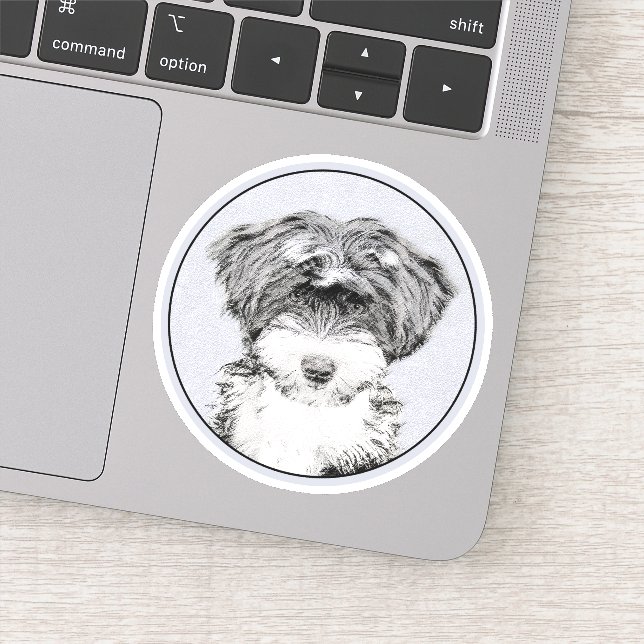 Sticker Peinture Tibétaine Terrier - Cute Original Chien A (Détail)