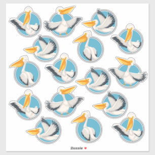Sticker Pélicans lunatiques dans les hublots
