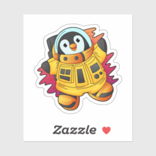 Sticker Penguin en costume d'astronaute