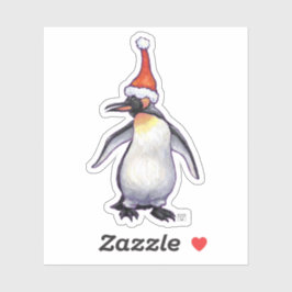 Sticker Penguin festif dans un chapeau de Santa