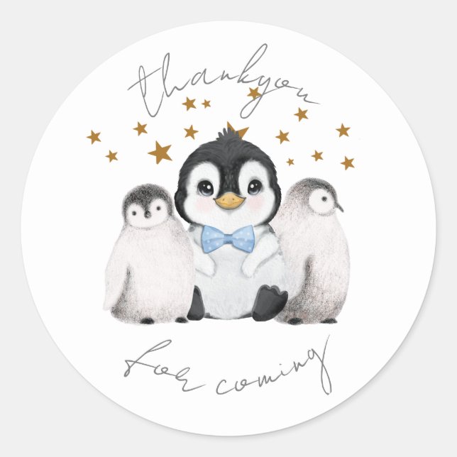 Sticker Penguin Star Party Thankyou (Devant)