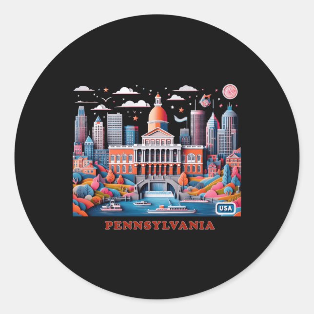 Sticker Pennsylvania En États-Unis (Devant)