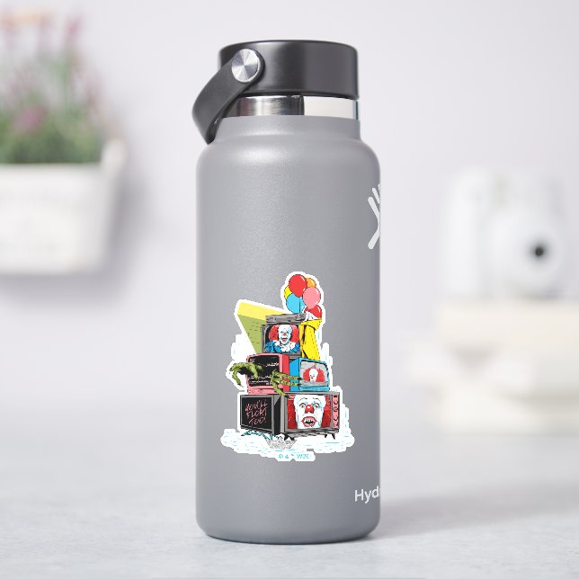 Sticker Pennywise TV Stack classique - vous flotterez trop (HydroFlask)