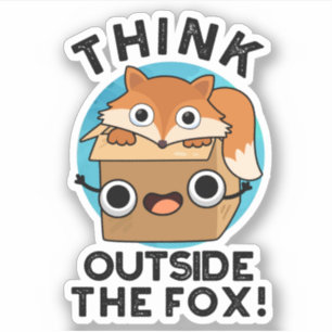Sticker Pensez Outsife Le Fox drôle animal jeu