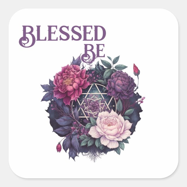 Sticker Pentacle Wiccan Lavender Pyrenees (Devant)
