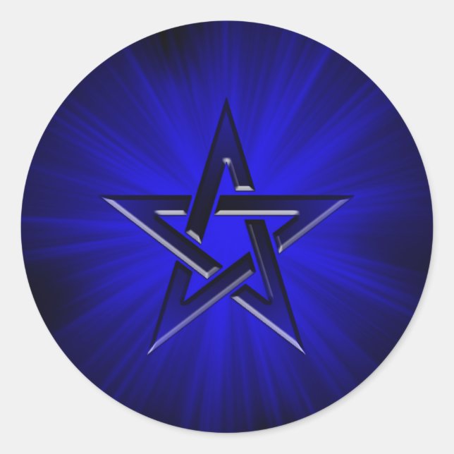 Sticker Pentagramme Bleu Ominous (Devant)