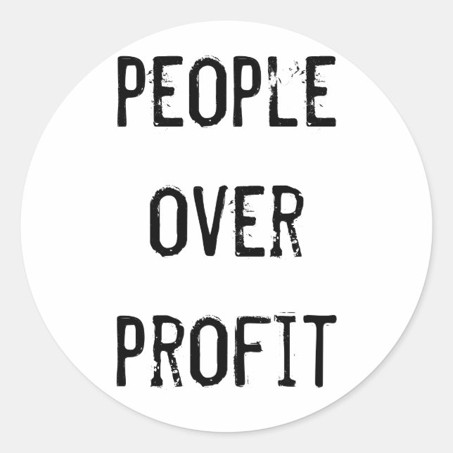 Sticker "People over profit" (Devant)