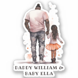 Sticker Père et fille noirs personnalisées (4)