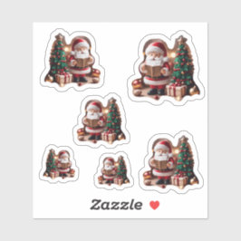 Sticker Père Noël avec sapin en 3D - 6