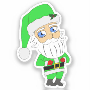 Sticker Père Noël chibi en costume vert