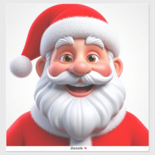 Sticker Père Noël de Noël souriant au chapeau rouge