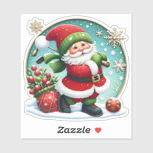 Sticker Père Noël fête Noël au pays des merveilles