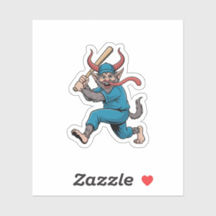 Sticker Père Noël Jouant Au Baseball Joueur De Baseball De