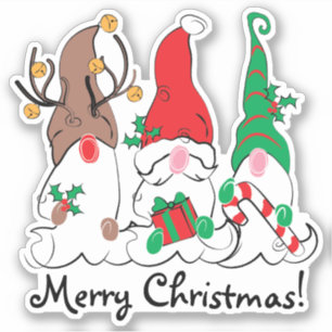 Sticker Père Noël Lutin de Noël Renne Festif Xmas