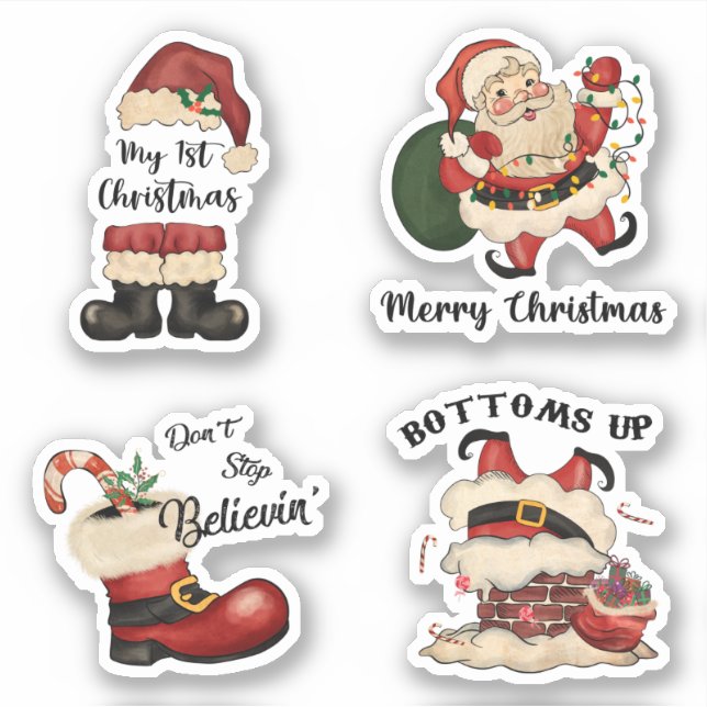 Sticker Père Noël Retro (Devant)