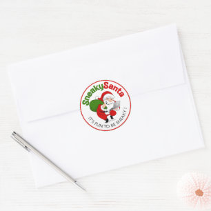 Sticker Père Noël rond classique