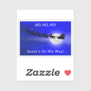 Sticker Père Noël Sleigh Ride Christmas