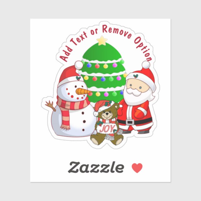 Sticker Père Noël, Snowman, Ours en peluche Noël (Feuille)