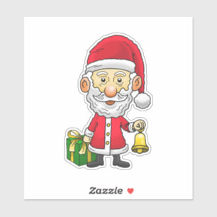 Sticker Père Noël sonne la cloche la veille de Noël