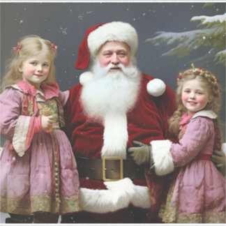 Sticker Père Noël vintage et enfants