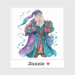Sticker Père Noël Violet cadeau de vacances Laden