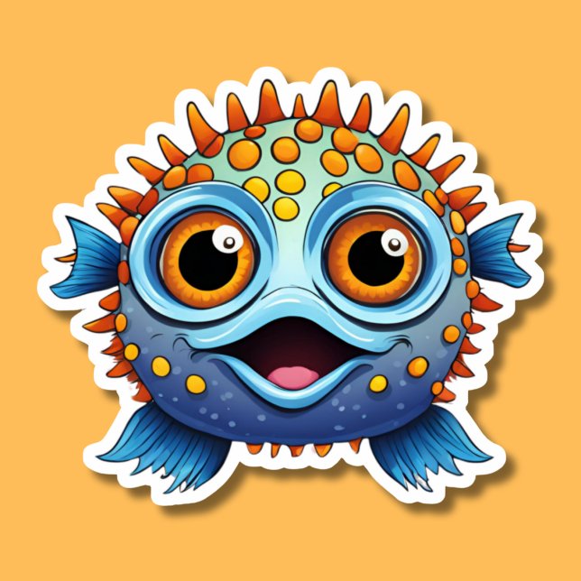 Sticker Perle Puffer Poisson étanche (Créateur téléchargé)