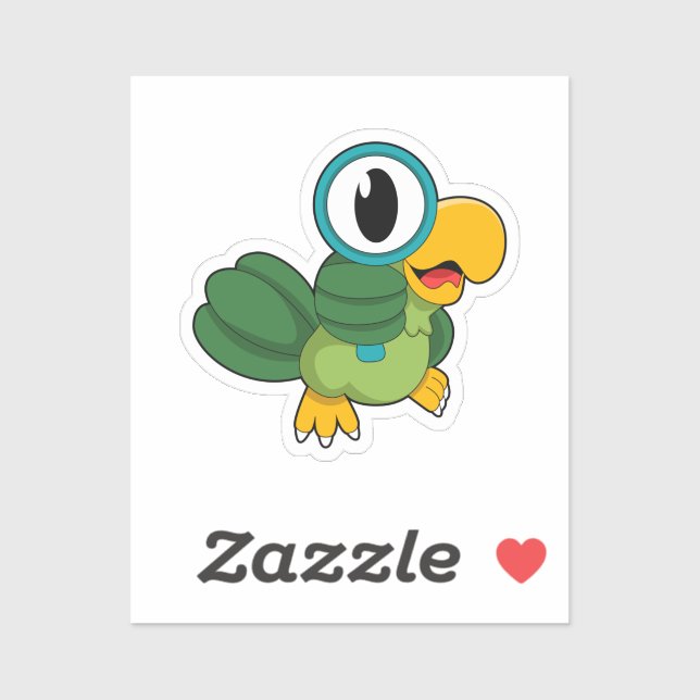 Sticker Perroquet avec verre de nivellement (Feuille)