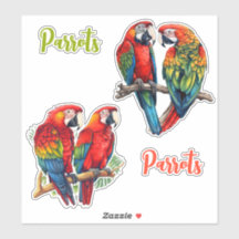 Perrots Exotiques Tropicaux Colorés Cutomizables