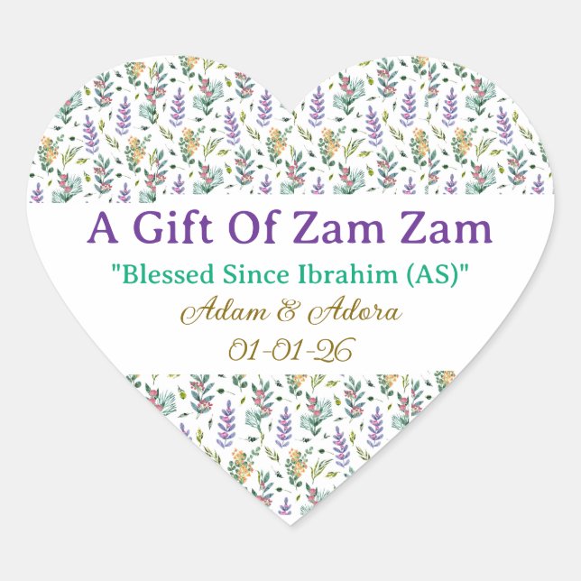 Sticker-Personalized Nikkah Zam Zam Water Stickers (Vorderseite)