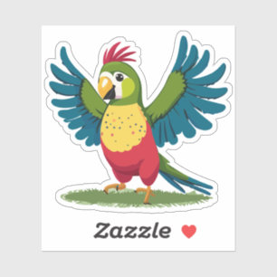 Sticker Personnage de dessin animé de perruche bébé mignon