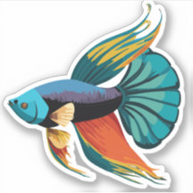 Personnage de dessin animé de poisson bêta mâle mi
