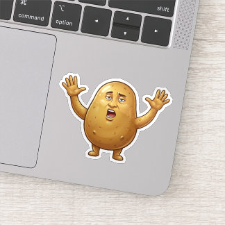 Sticker Personnage de dessin animé de pomme de terre épuis