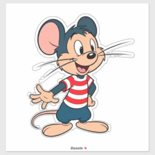 Sticker Personnage de souris de dessin animé joyeux