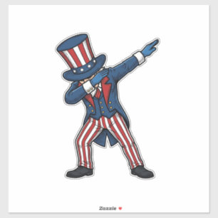 Sticker Personnage patriotique Dabbing Design vectoriel vi