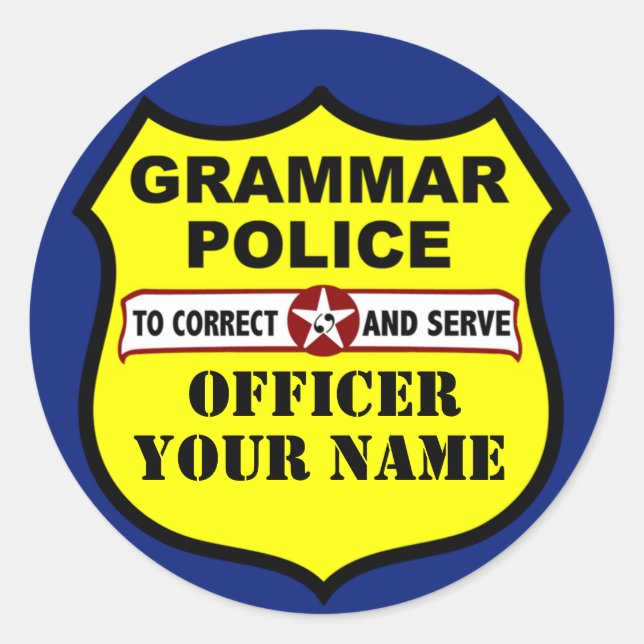 Sticker personnalisable de la police de grammaire (Devant)