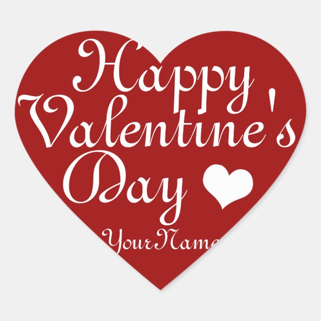 Sticker personnalisable de Saint Valentin Red Hear (Devant)