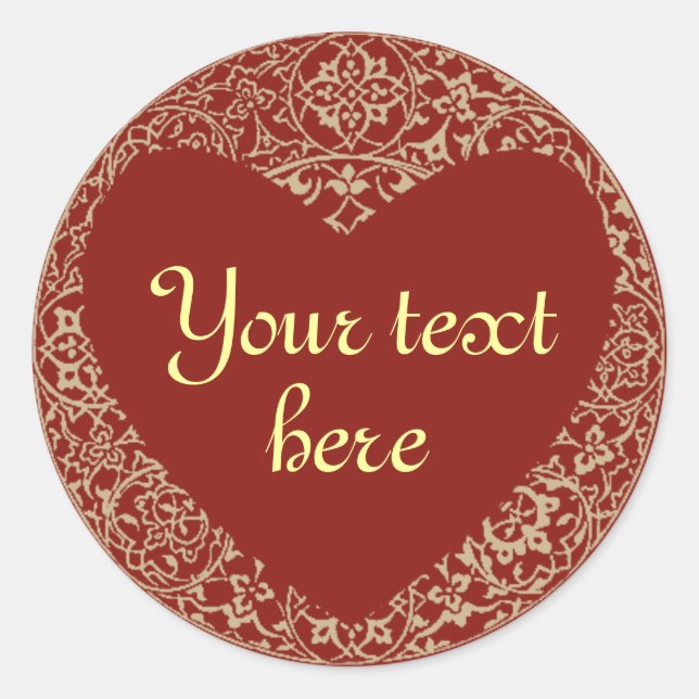 Sticker personnalisable en forme de coeur (Devant)