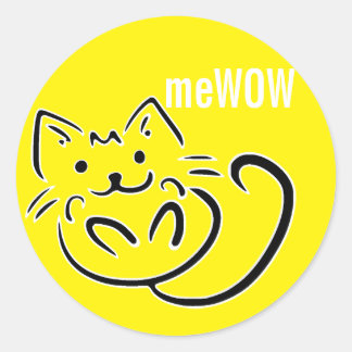 Sticker personnalisable meWOW Chat Jaune Bon Trava