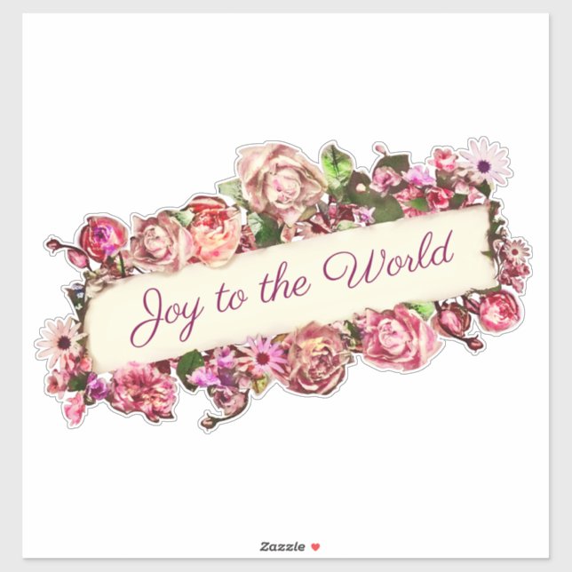 Sticker Personnalisable Roses Positive Citation Joy Au Mon (Feuille)