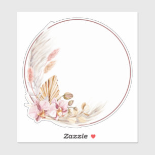 Sticker Personnalisé 2 pampas herbe rond