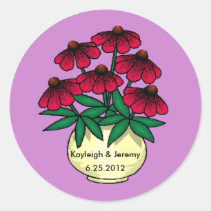 Sticker personnalisé Arrière - plan violet Fleurs 