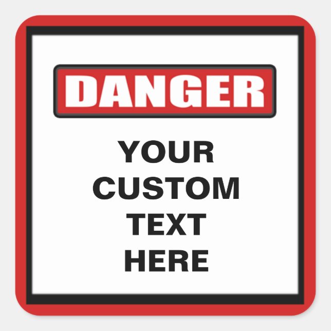 Sticker personnalisé Avertissement de danger (Devant)