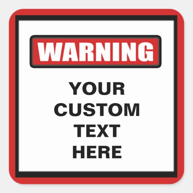 Sticker personnalisé d'avertissement (Devant)