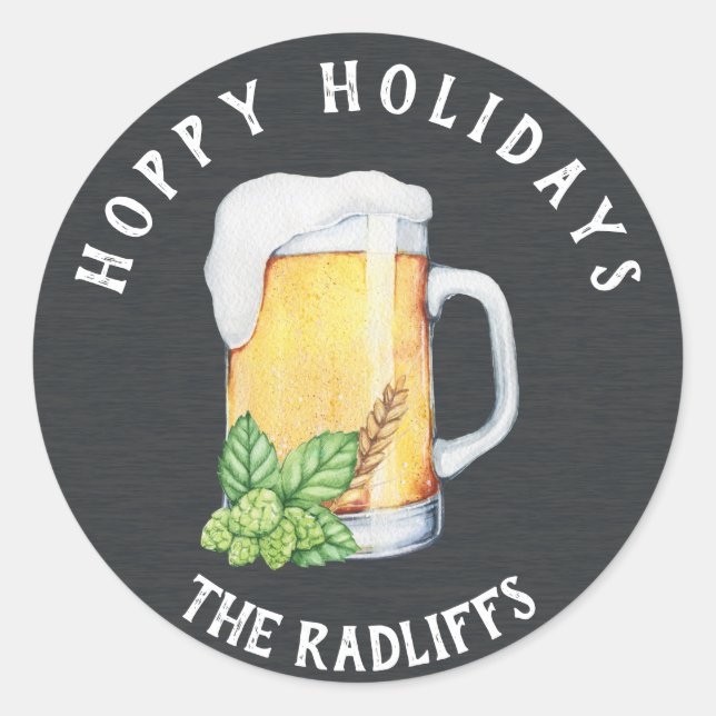 Sticker personnalisé de la Mug de bière Hoppy Holi (Devant)