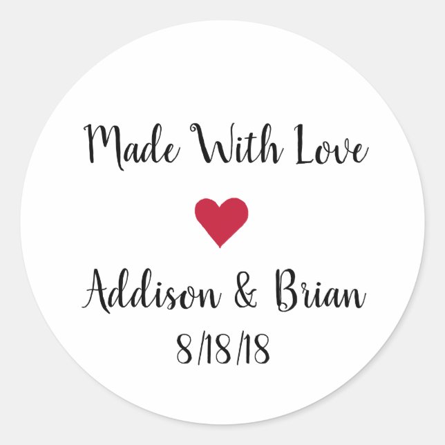Sticker Personnalisé Fait Avec Amour (Devant)