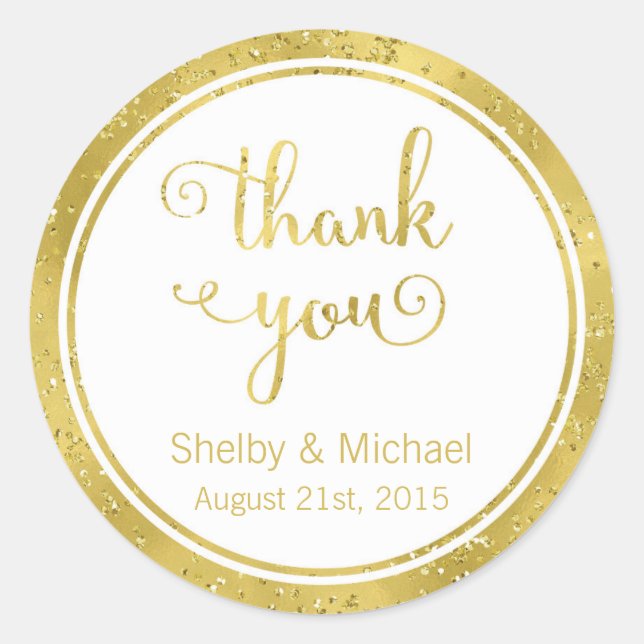 Sticker personnalisé Gold Thank you (Devant)